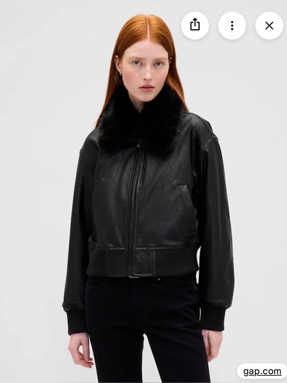 GAP Vegan Leather Bomber Jacket, size S, NWT